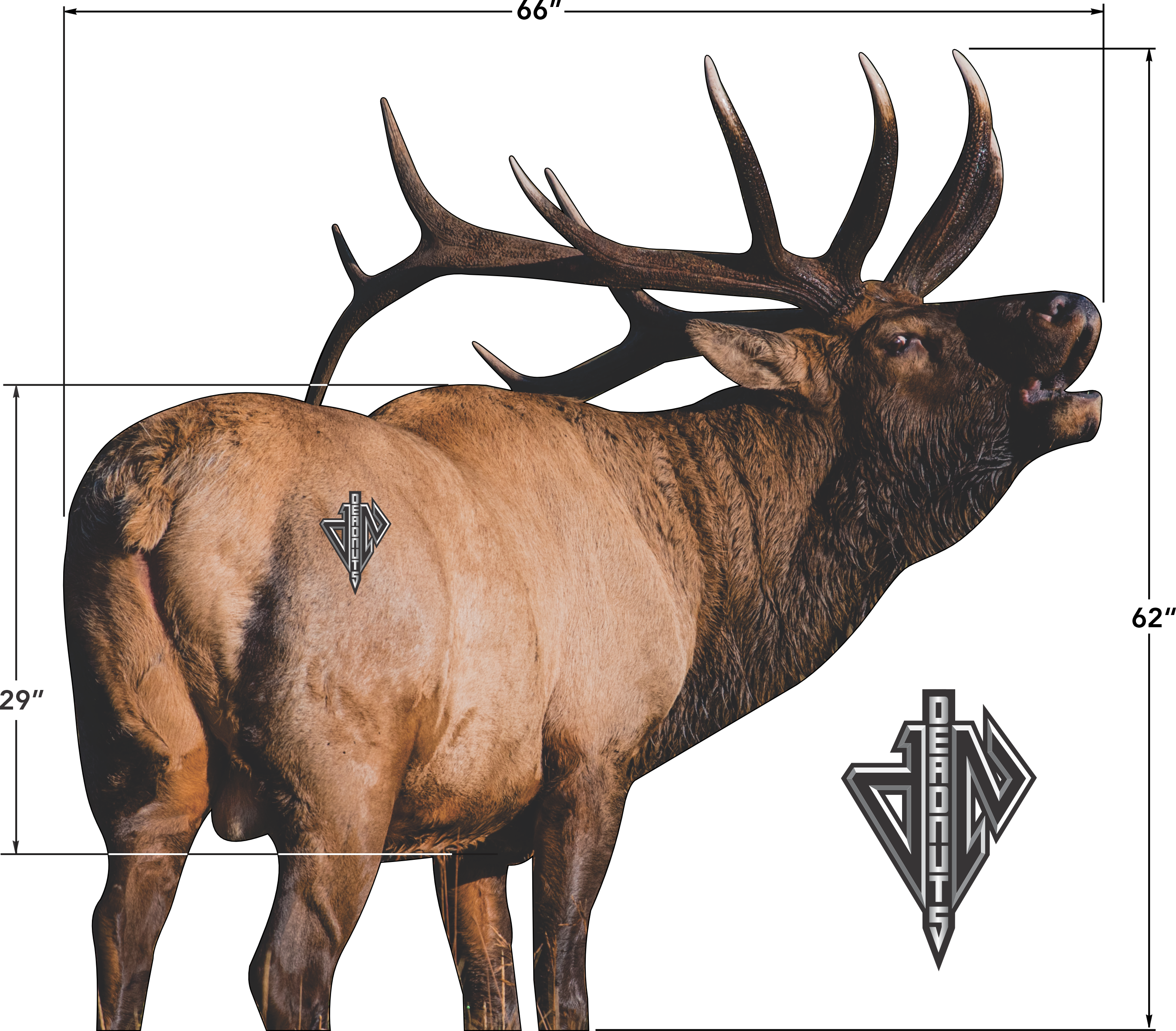 2D Bull Elk Quartering Away Target