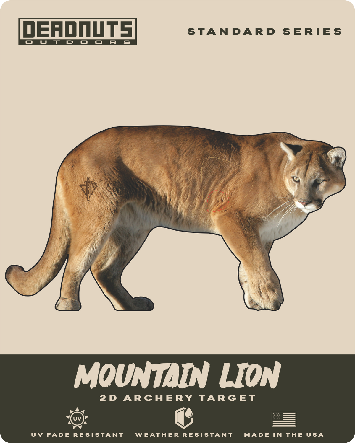2D Mountain Lion Broadside Target