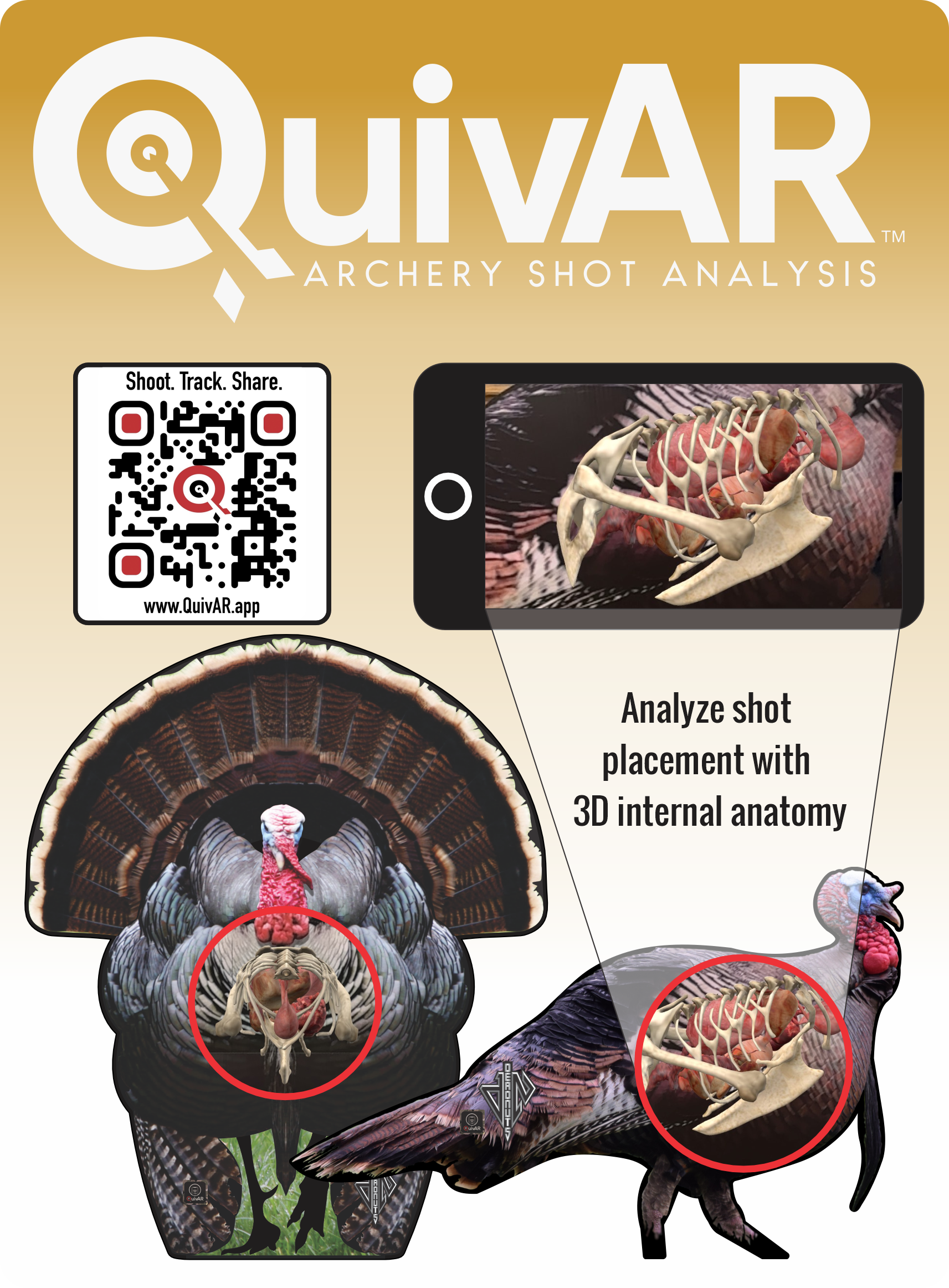 2D Tom Turkey Frontal & Broadside Targets Combo Pack