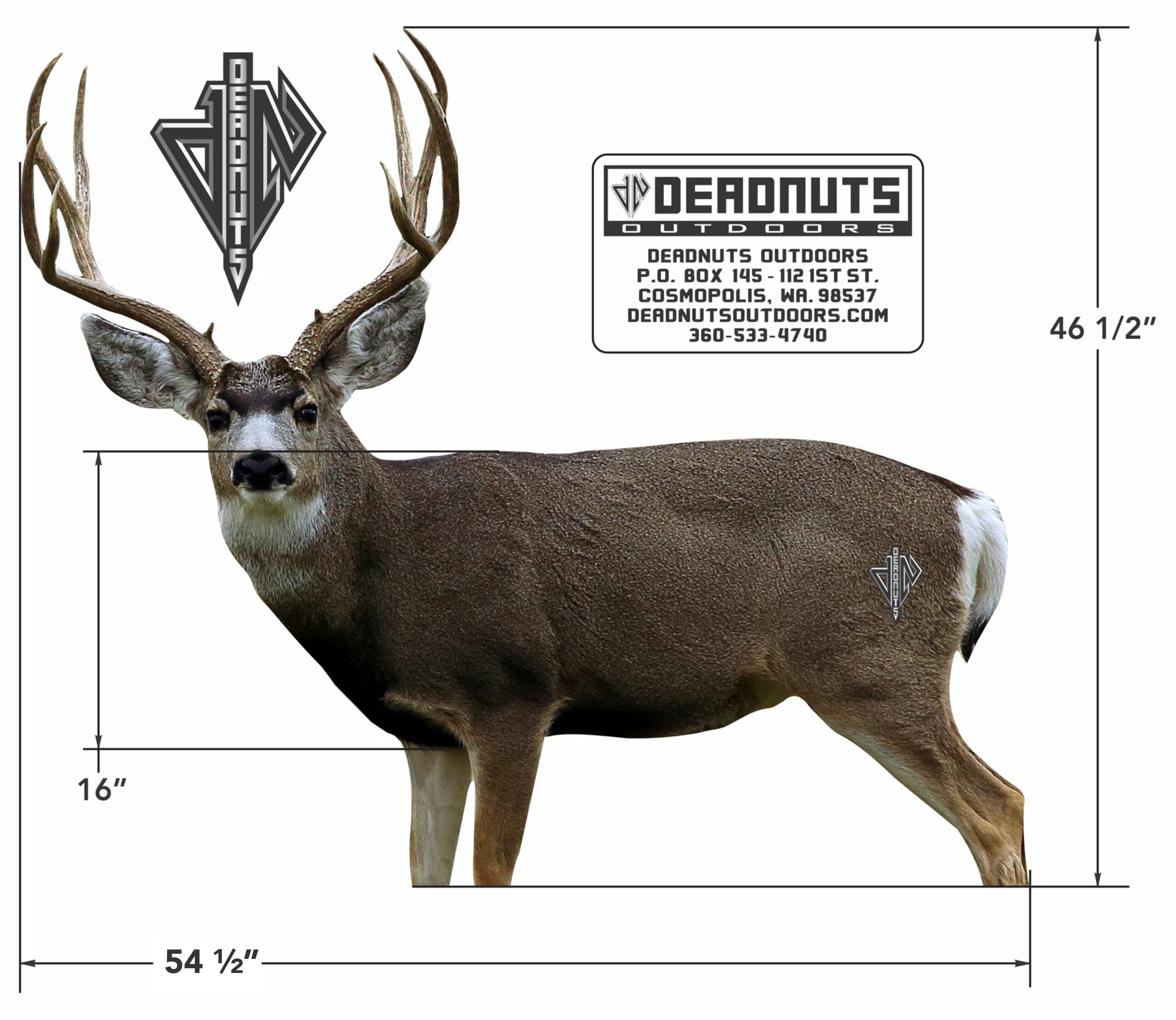 2D Mule Deer Broadside Target