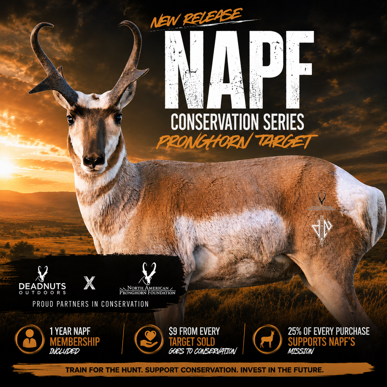 North American Pronghorn Foundation 2D Broadside Pronghorn Conservation Series Target