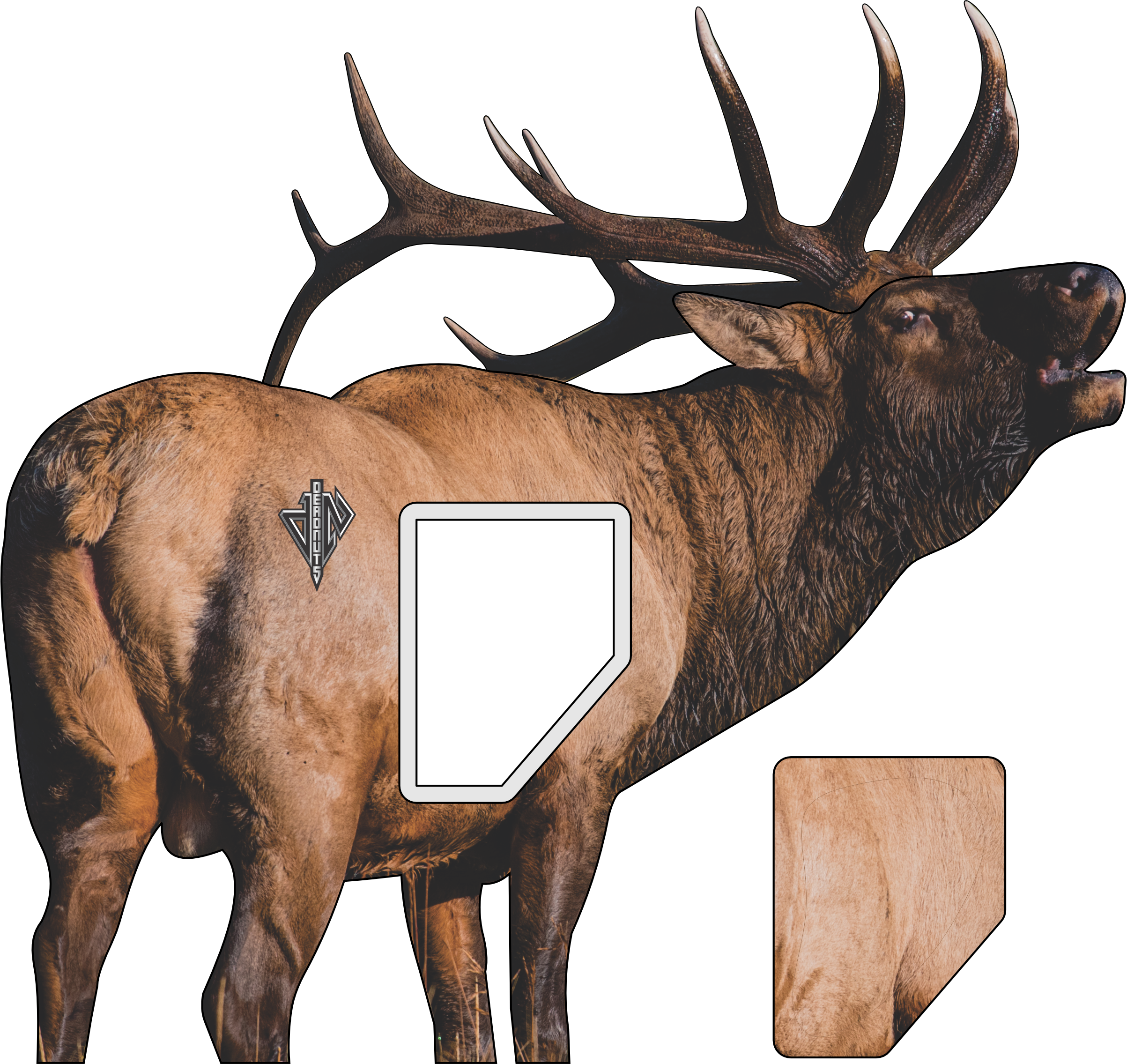 2D Bull Elk Quartering Away Target