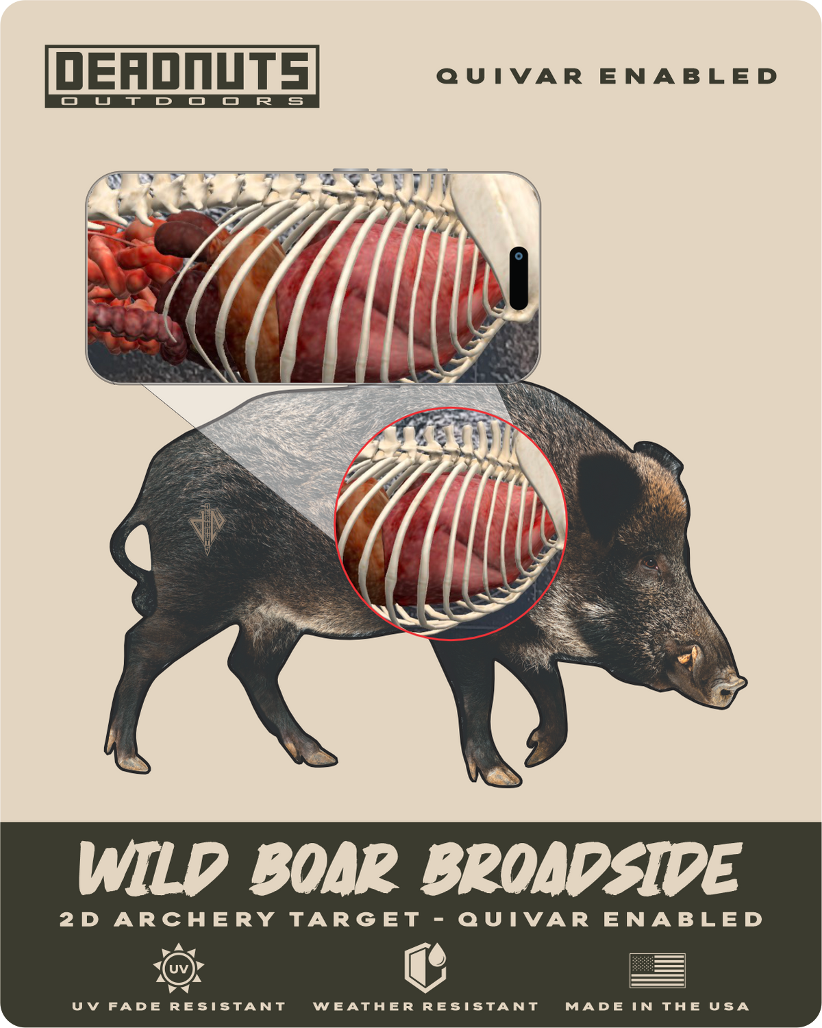 2D Wild Boar Broadside Target