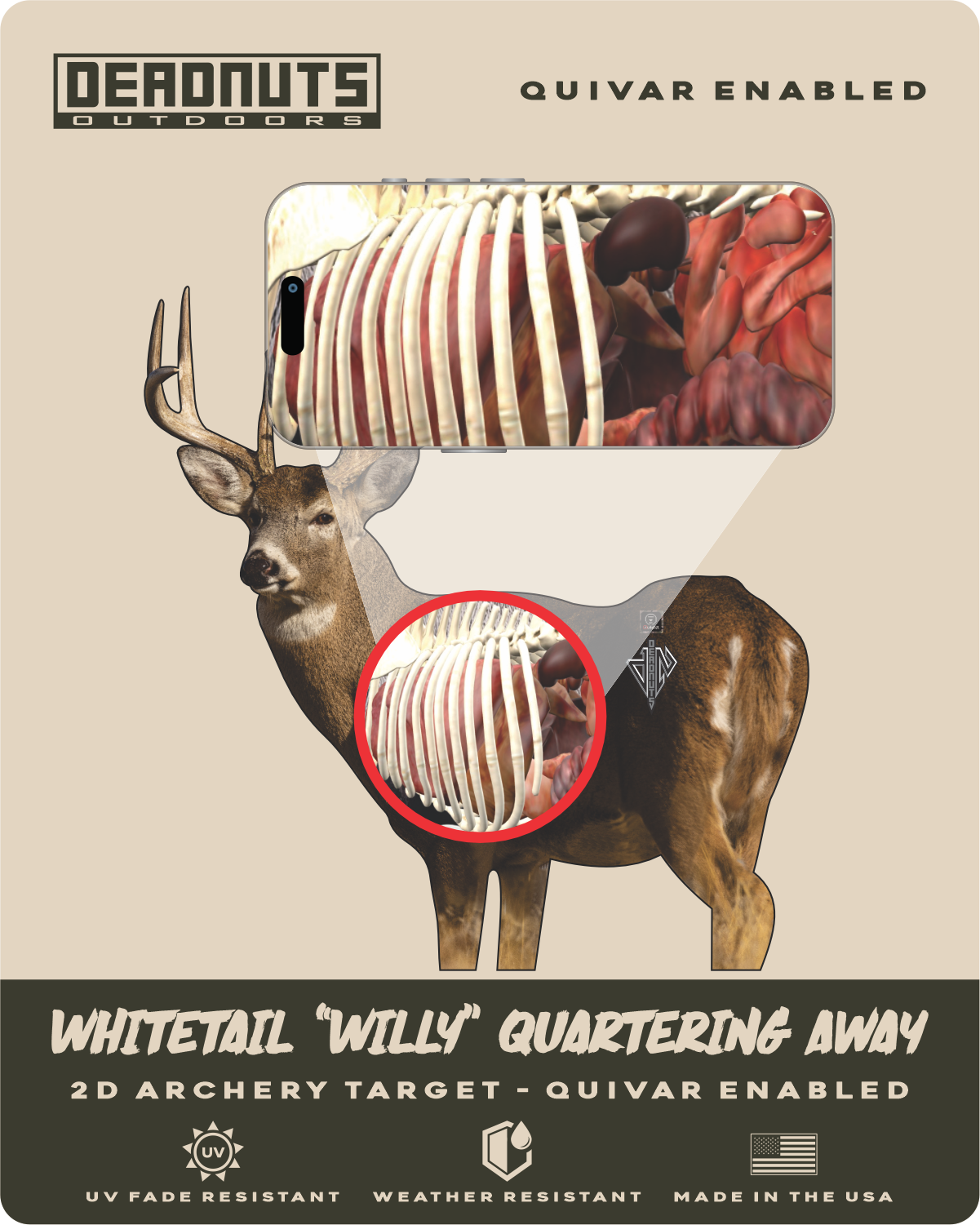 2D Whitetail "Willy" Quartering Away Target
